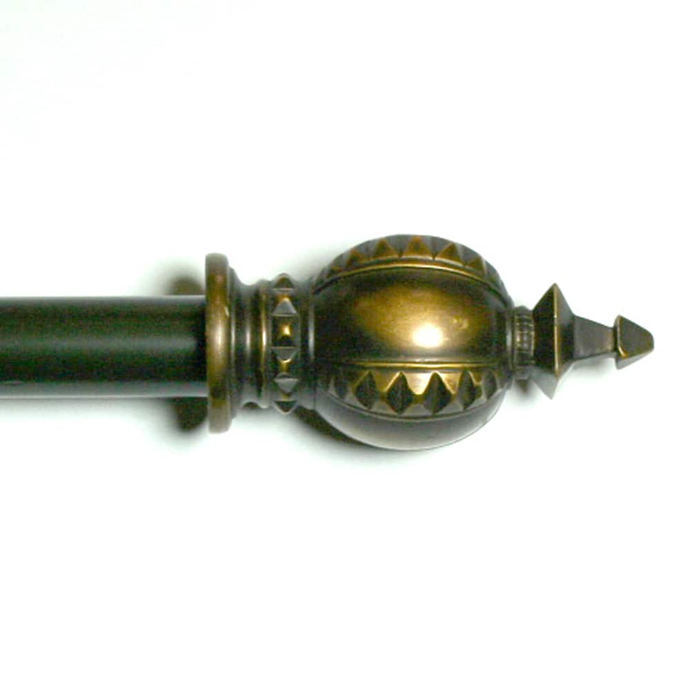 Lewis Crowning Oil Brown Adjustable Curtain Rod Set