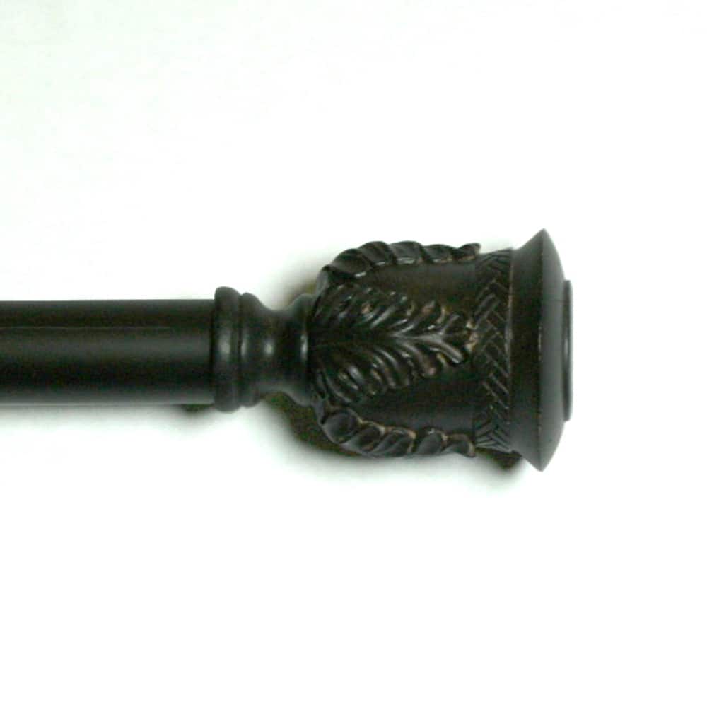 Lewis Rustic Aged Coffee Adjustable Curtain Rod Set