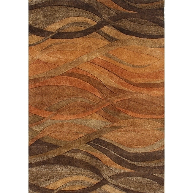 Alliyah Handmade Multi Abstract New Zealand Blend Wool Rug (6 X 9)