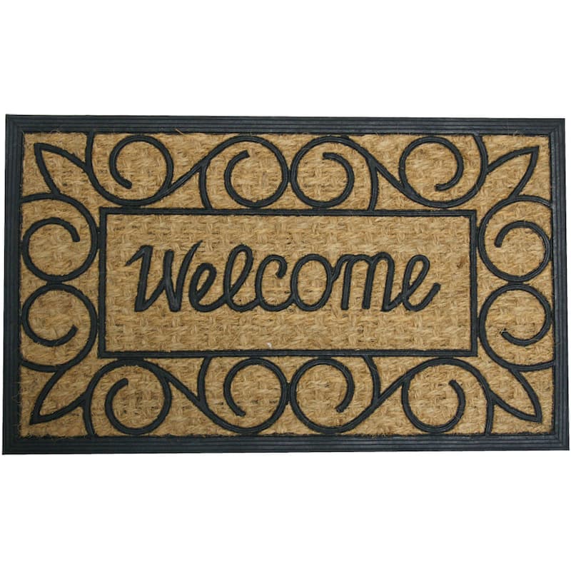 Rubber-Cal "Welcome Home Again" Outdoor Coco Rubber Welcome Doormat, 18 x 30-Inch