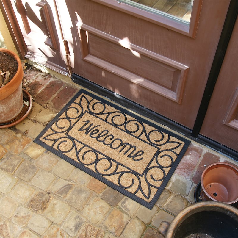 Rubber-Cal "Welcome Home Again" Outdoor Coco Rubber Welcome Doormat, 18 x 30-Inch
