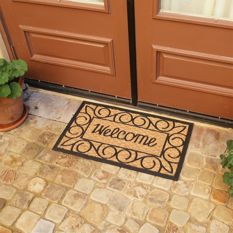 Rubber-Cal "Welcome Home Again" Outdoor Coco Rubber Welcome Doormat, 18 x 30-Inch
