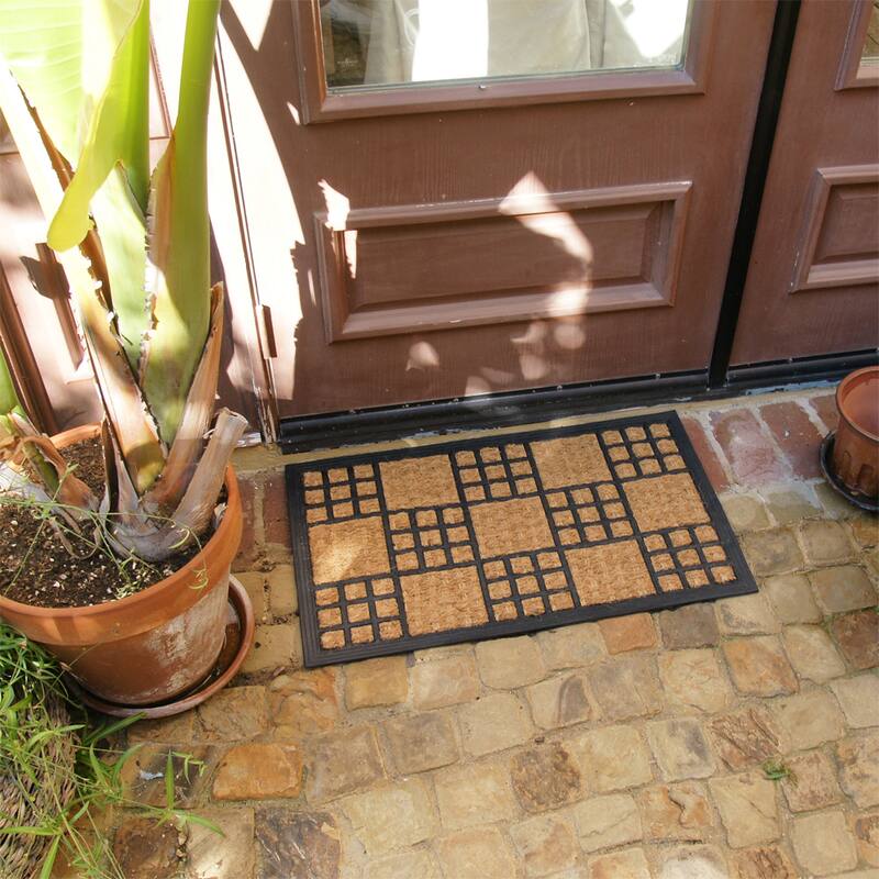 Rubber-Cal "Summer in Cardiff" Outdoor Coco Decorative Rubber Entry Mat, 18 x 30-Inch