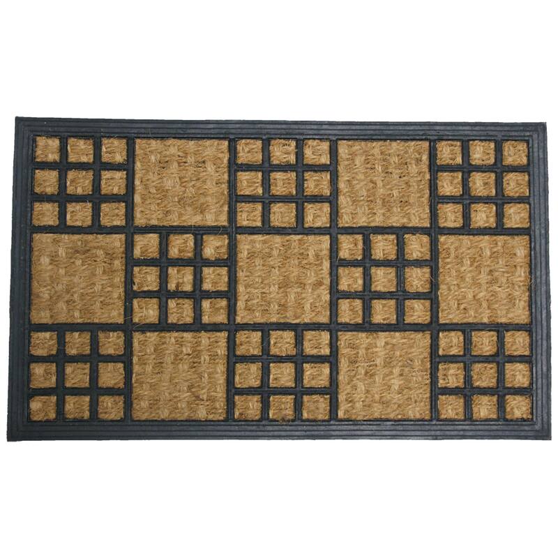 Rubber-Cal "Summer in Cardiff" Outdoor Coco Decorative Rubber Entry Mat, 18 x 30-Inch