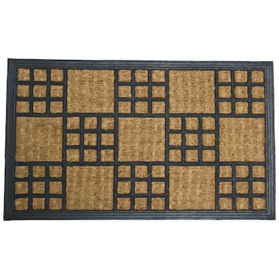 Rubber-Cal "Summer in Cardiff" Outdoor Coco Decorative Rubber Entry Mat, 18 x 30-Inch