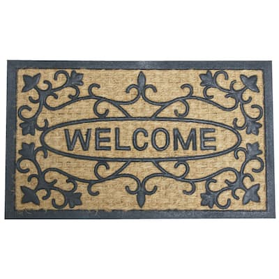 Rubber-Cal "Welcome to Our House" Outdoor Coir Rubber Welcome Mat, 18 x 30-Inch