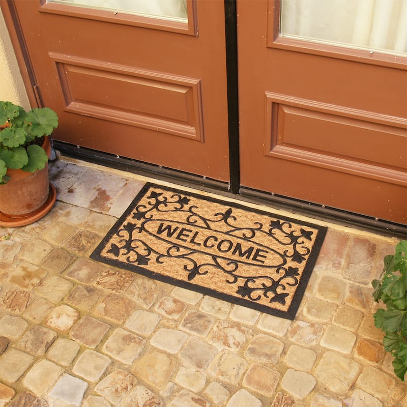 Rubber-Cal "Welcome to Our House" Outdoor Coir Rubber Welcome Mat, 18 x 30-Inch