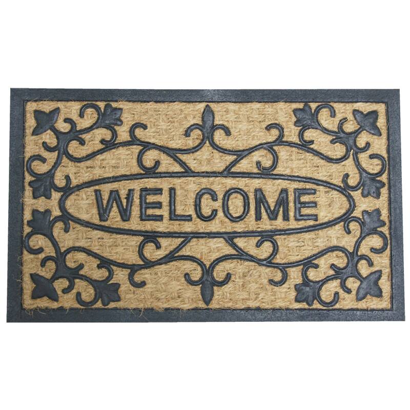 Rubber-Cal "Welcome to Our House" Outdoor Coir Rubber Welcome Mat, 18 x 30-Inch