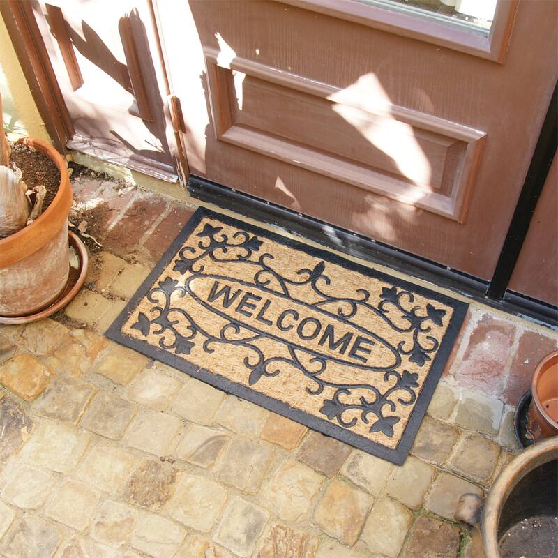 Rubber-Cal "Welcome to Our House" Outdoor Coir Rubber Welcome Mat, 18 x 30-Inch