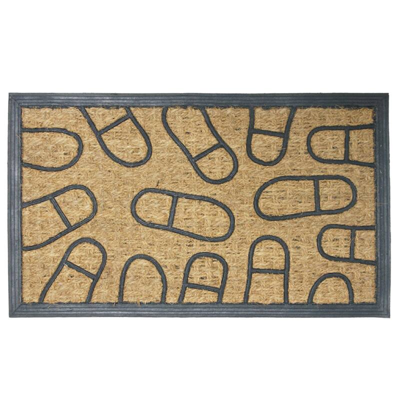 Rubber-Cal 'Coming and Going' Coco Rubber Doormat (18" x 30")