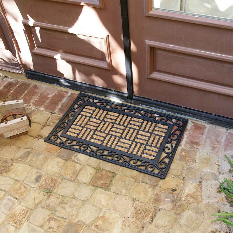 Rubber-Cal "Live in Harmony" Outdoor Rubber Coir Decorative Doormat, 18 x 30-Inch