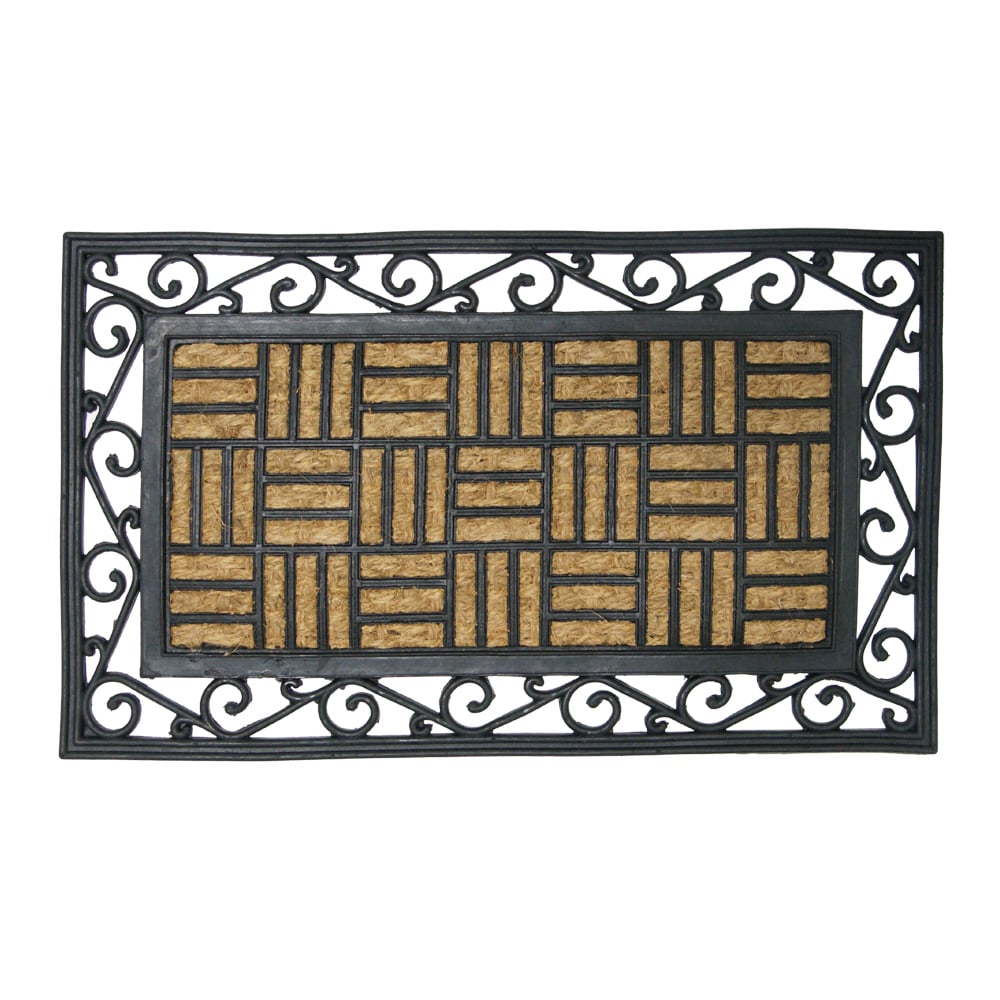 Rubber cal Live In Harmony Outdoor Rubber Coir Fiber Doormat