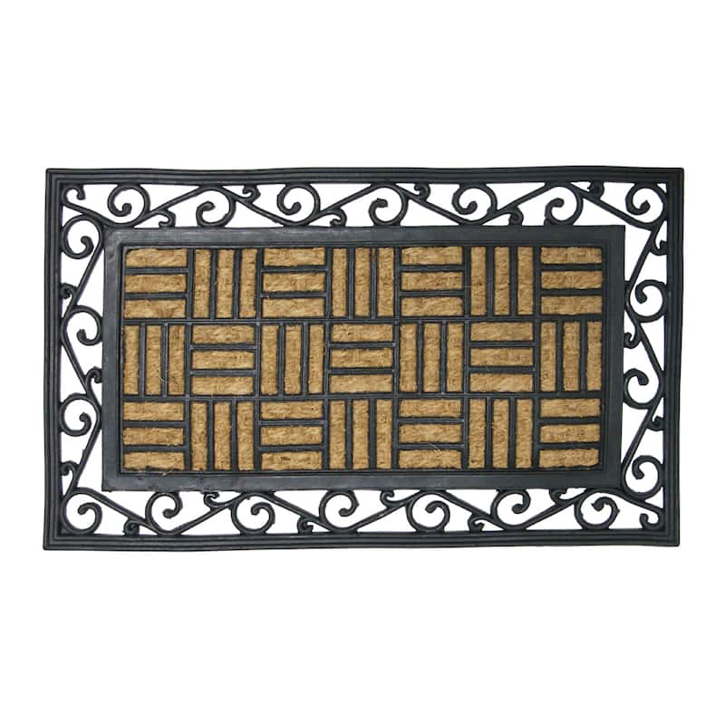 Rubber-Cal "Live in Harmony" Outdoor Rubber Coir Decorative Doormat, 18 x 30-Inch