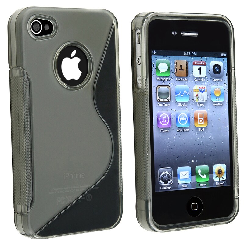 BasAcc Clear Smoke S Shape TPU Rubber Skin Case for Apple iPhone 4/ 4S