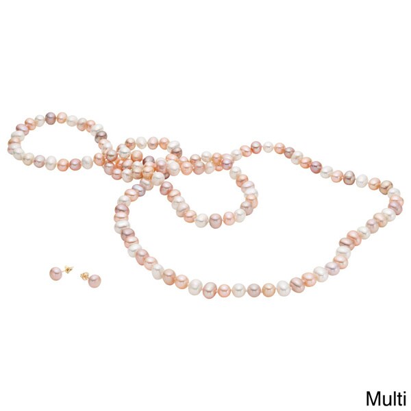 6-7 MM Freshwater Pearl Strand Collier En Or 14K