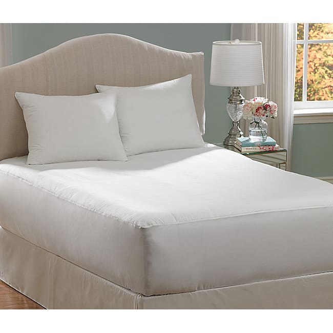 AllerEase Hot Water Washable Full-size Mattress Pad - White