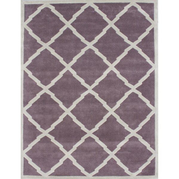 Alliyah Handmade Lilac New Zealand Blend Wool Rug - 9' x 12'