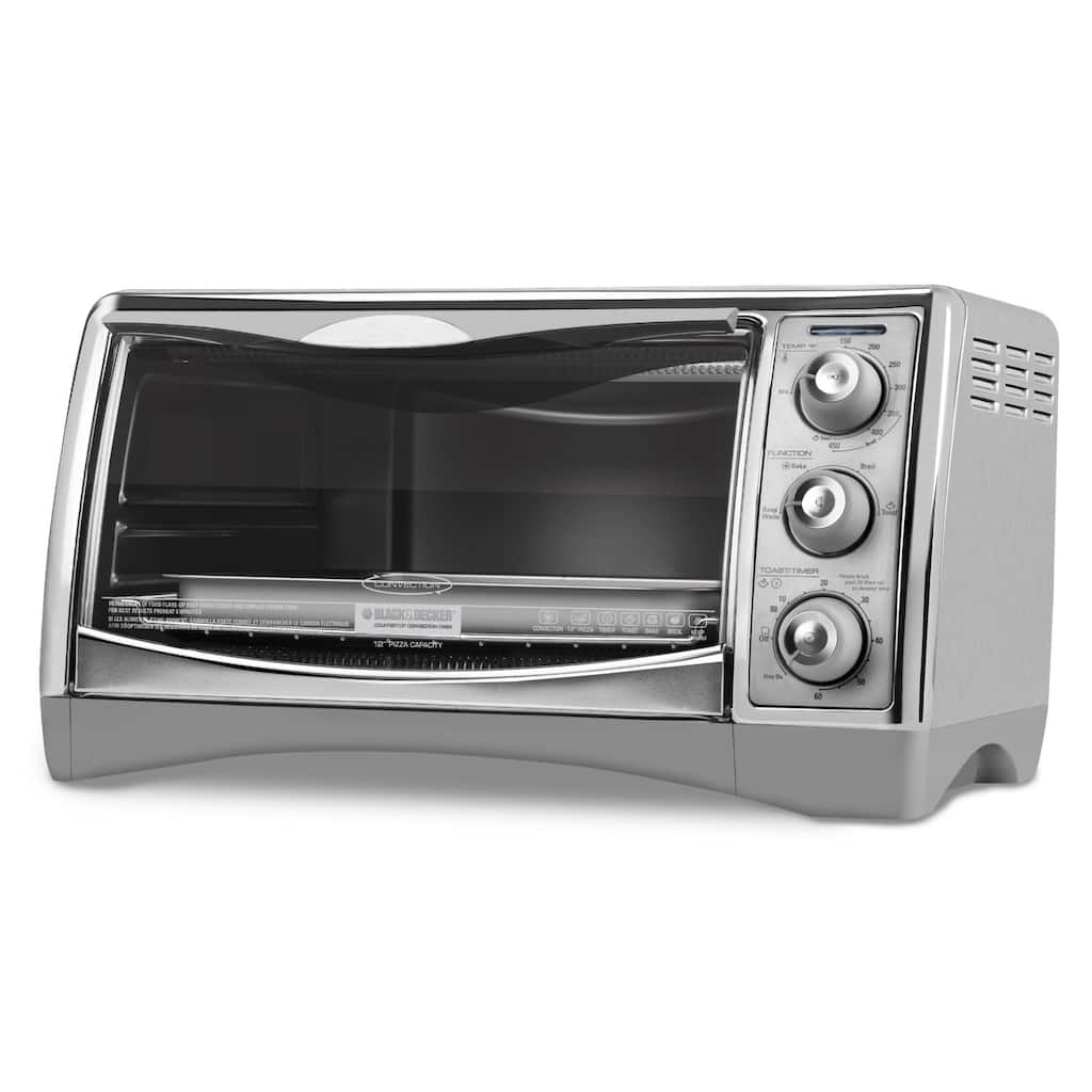 Black & Decker CTO4500S 6-Slice CounterTop Convection Oven with Pizza Bump (Refurbished) - 9' x 12'