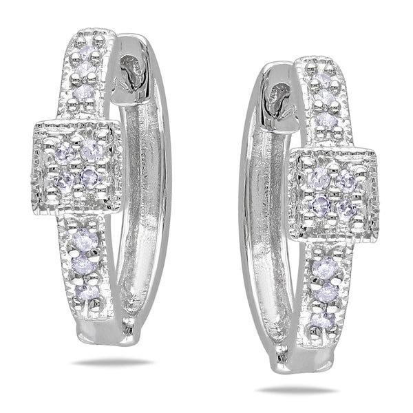 Miadora 10k White Gold 1/10ct TDW Diamond Cuff Earrings (H I, I1 I2) Miadora Diamond Earrings