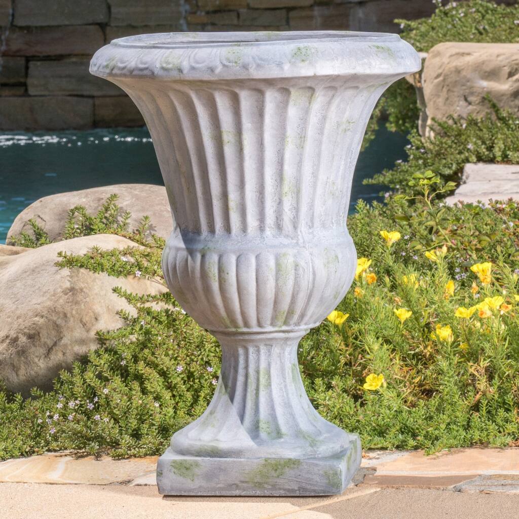 Ulysses 22.5-inch Urn Planter with Green Moss by Christopher Knight Home