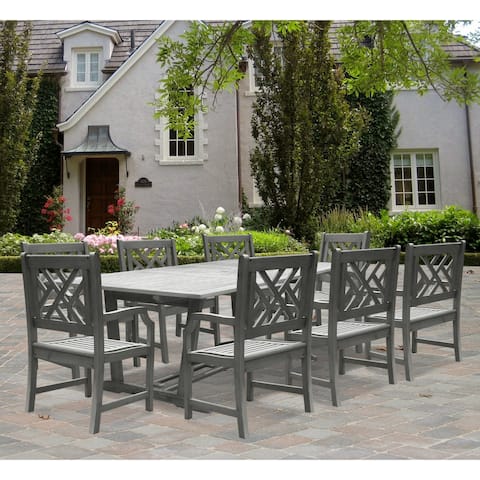 Renaissance Rectangular Outdoor Hand-Scraped Hardwood Dining Set