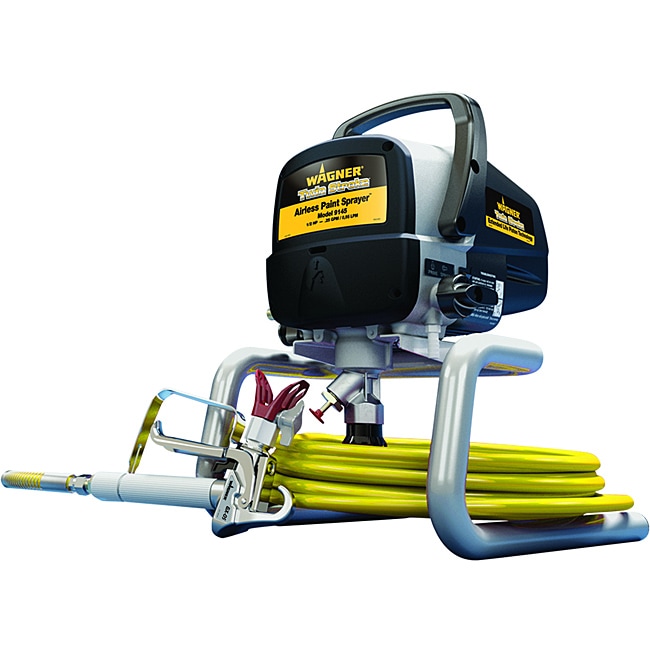 Wagner Twin Strok 9145 Airless Sprayer (reconditioned) (Yellow/blackHose length 25 feet2800 max psi1/2 HP with twin stroke piston pumps Volts 110 Replaceable and reversible 415 spray tip (0.013 inches to 0.015 inche)Dimensions 18 inches high x 15 inche
