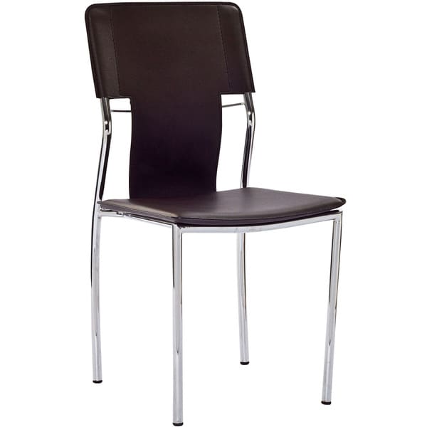 Brown Vinyl Studio Dining Chair Free Shipping Today Brown Vinyl Studio Dining Chair