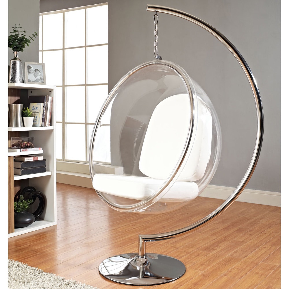 Eero Aarnio Style Bubble Chair With Silver Cushion