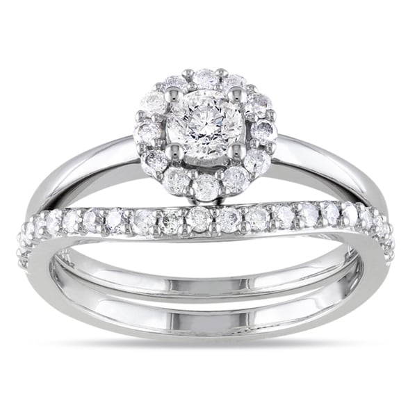Miadora 14k White Gold 3/4ct TDW Diamond Bridal Ring Set (H-I, I2-I3)