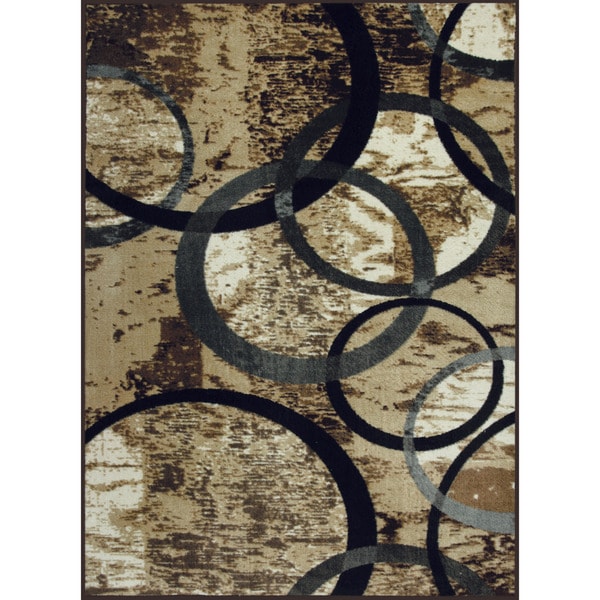 Allestra Circle of Life Grey Rug (5 x 8)