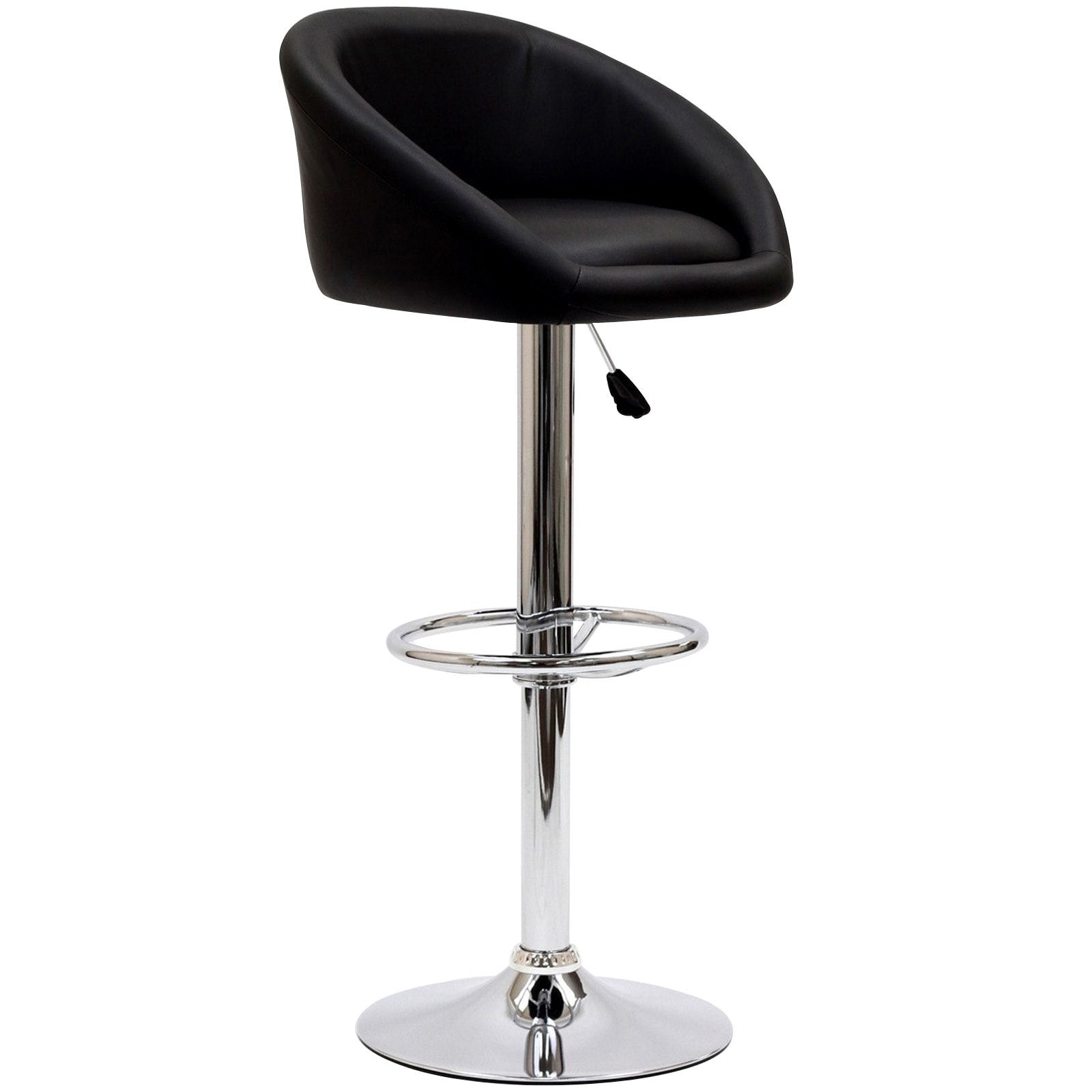 Marshmallow Black And Chrome Barstool