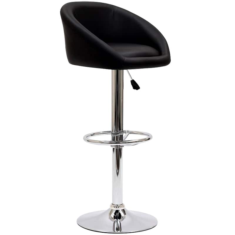 Marshmallow Black and Chrome Barstool