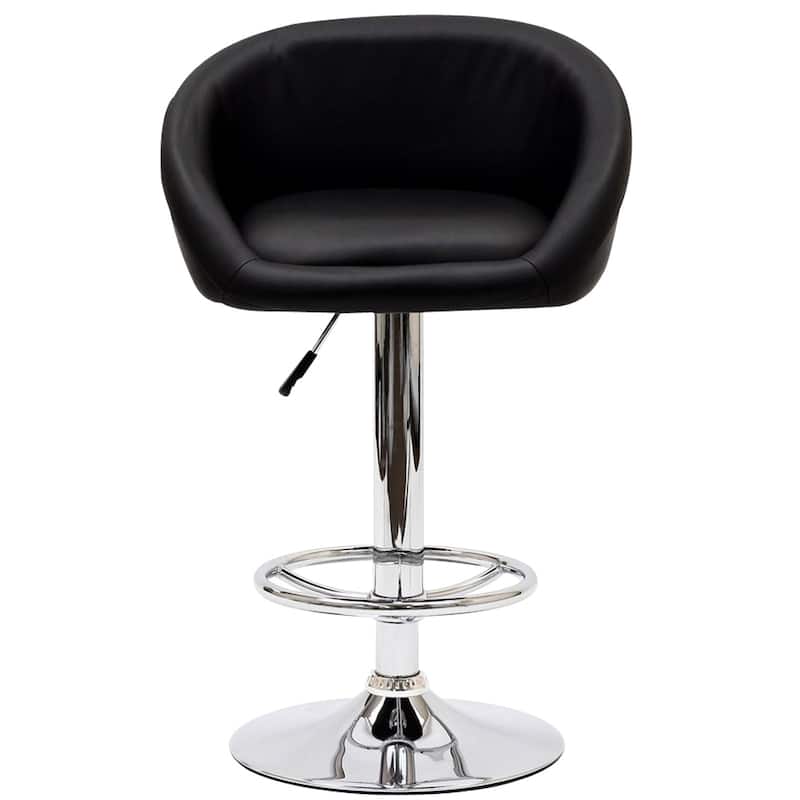 Marshmallow Black and Chrome Barstool