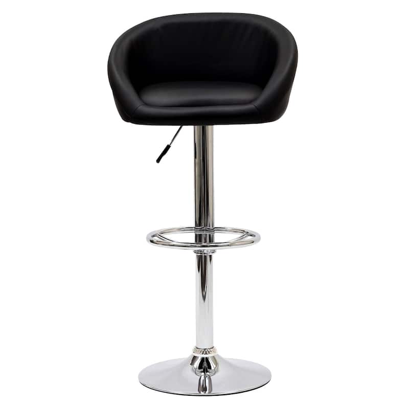 Marshmallow Black and Chrome Barstool