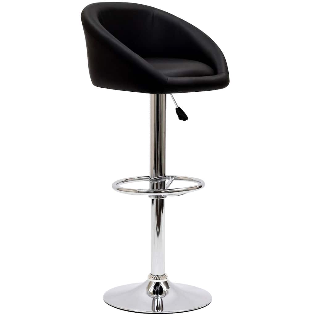 Marshmallow Black and Chrome Barstool
