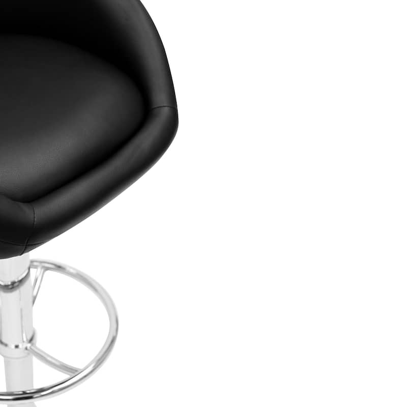 Marshmallow Black and Chrome Barstool