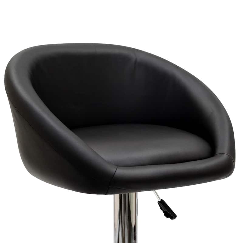 Marshmallow Black and Chrome Barstool