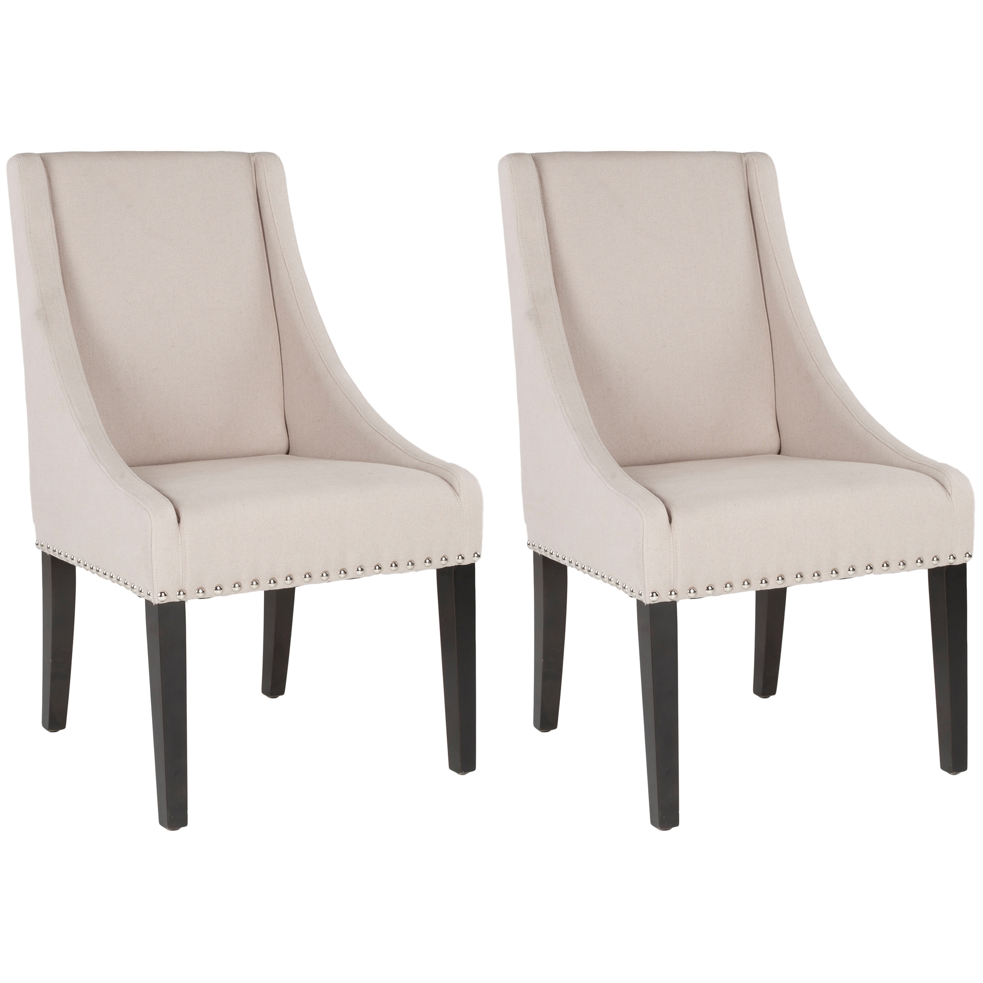 Subrtex(Set of 2)Faux Leather Upholstered Button Nailhead Wingback Dining  Chair - On Sale - Bed Bath & Beyond - 37185923