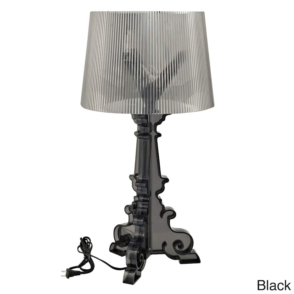 French Grand Black Acrylic Table Lamp