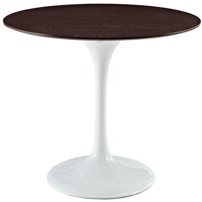Eero Saarinen Style 36-inch Walnut Veneer Top Tulip Dining Table - White