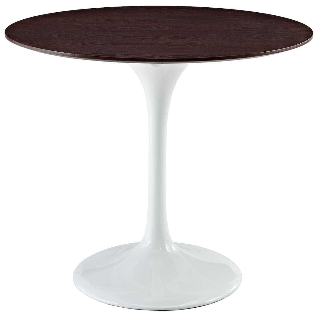 Eero Saarinen Style 36-inch Walnut Veneer Top Tulip Dining Table - White
