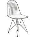 Wire Tower White Vinyl CushionDining Chair