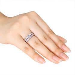 Miadora 14k White Gold 1/ 2ct TDW Diamond Bridal Ring Set (G-H, I1-I2)