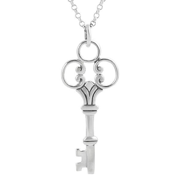 Shop Journee Collection Sterling Silver Filigree Key Necklace Free