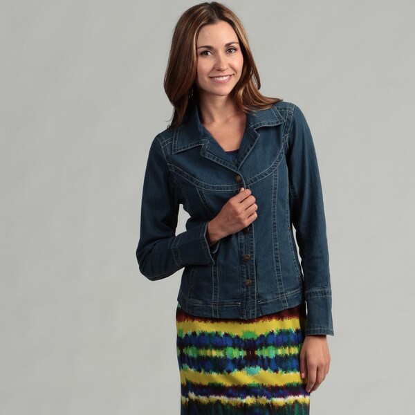 Shop Live A Little Women's Curved Yoke Denim Jacket Free Shipping