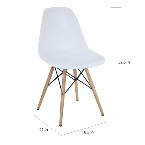 White Plastic Dining Chair with Wooden Base Bed Bath & Beyond 6673568