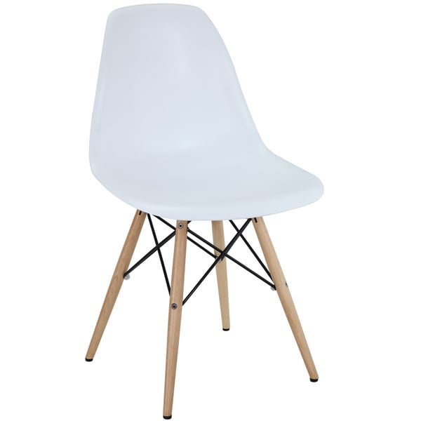 White plastic chair with wood base new arrivals