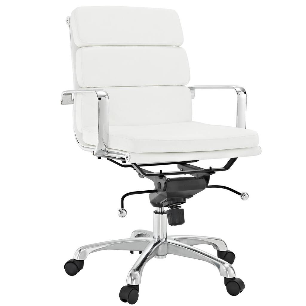 City Mid-Back White Vinyl Conference Office Chair
