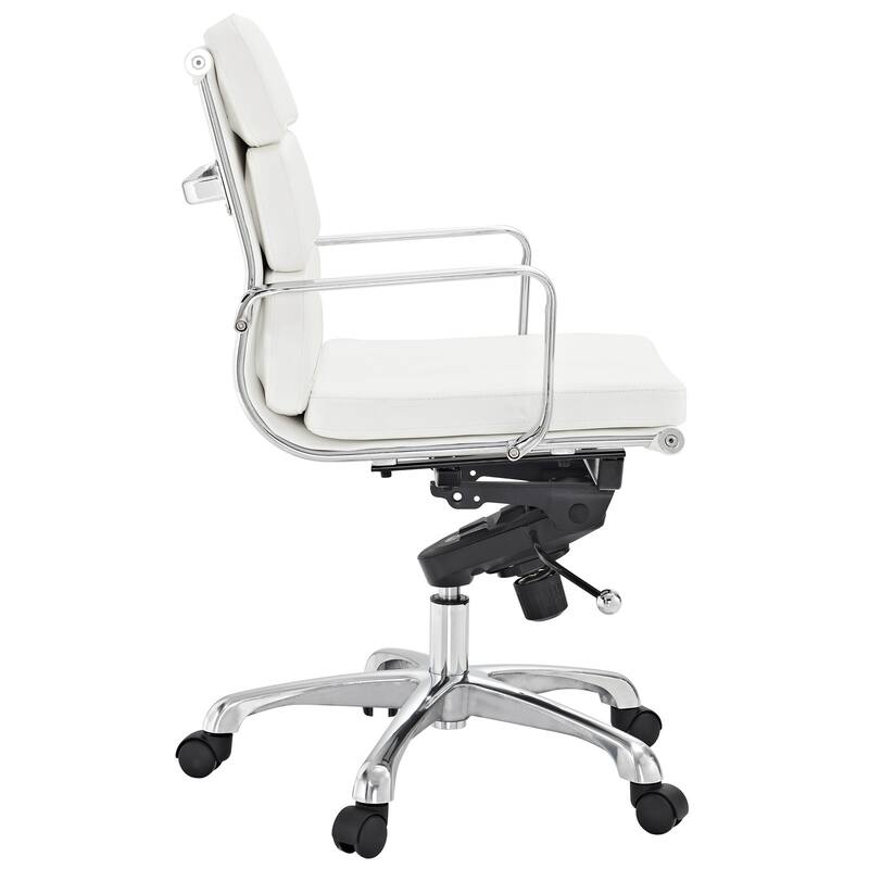 City Mid-Back White Vinyl Conference Office Chair