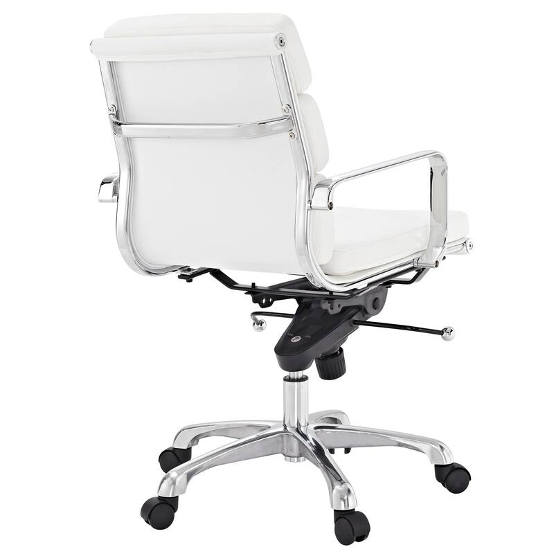 City Mid-Back White Vinyl Conference Office Chair